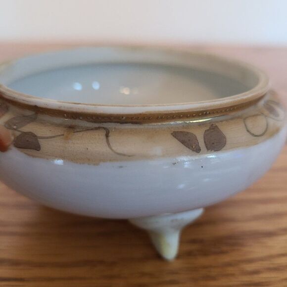 Vintage Antique Nippon Morimura Brothers Footed Trinket Candy Dish Hand Painted - Picture 5 of 14